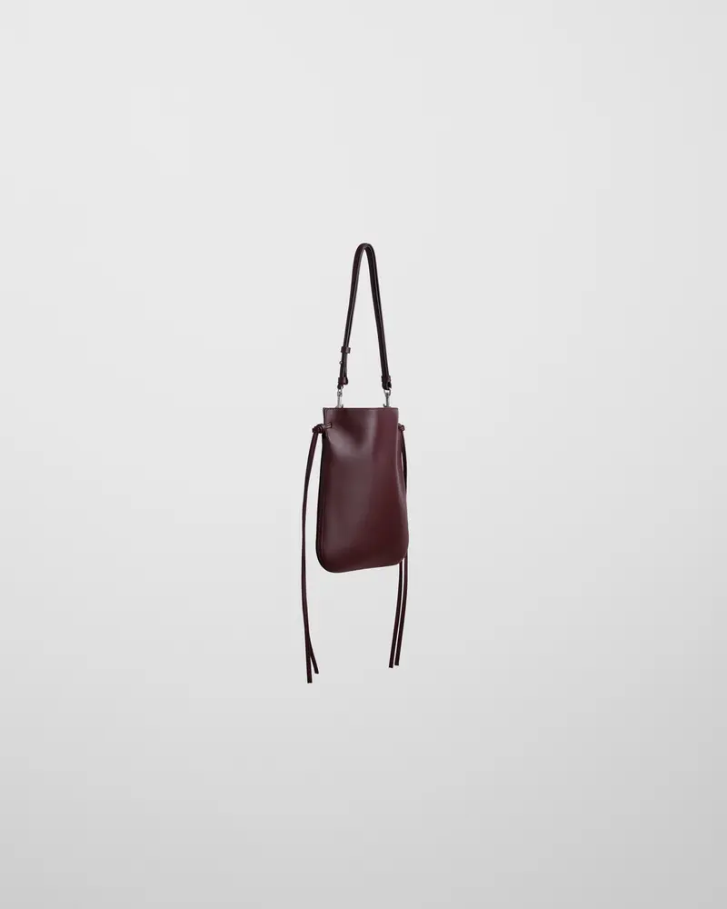 Oxblood Leather Gig Pouch With Magnetic Closure