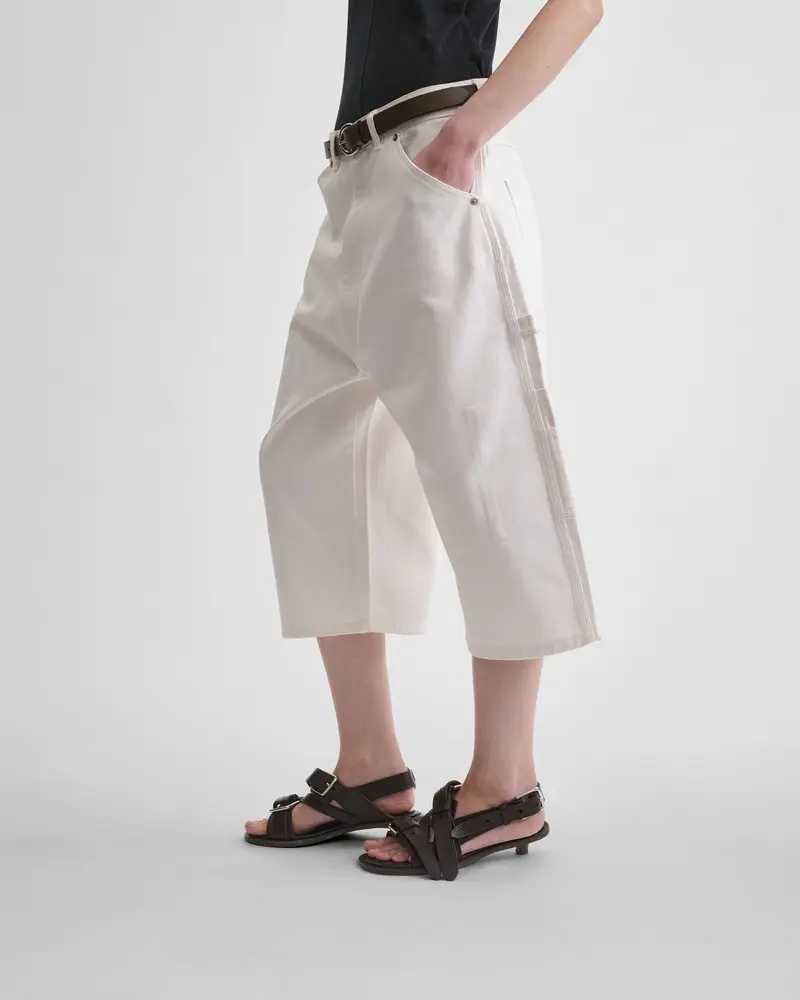 Pale Blush Cotton Carpenter Skater Shorts