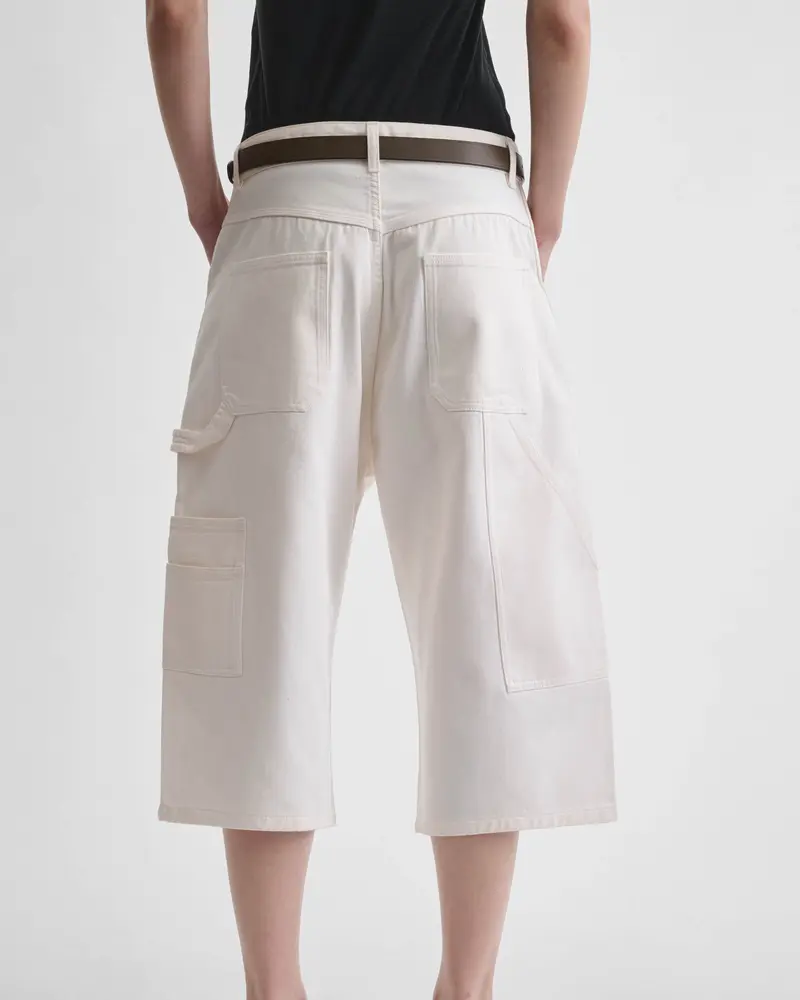 Pale Blush Cotton Carpenter Skater Shorts