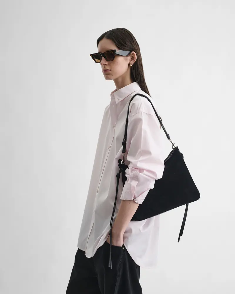 Pale Pink Cotton Button-Collar Shirt For Men