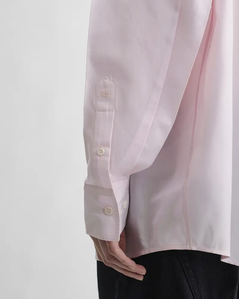 Pale Pink Cotton Button-Collar Shirt For Men