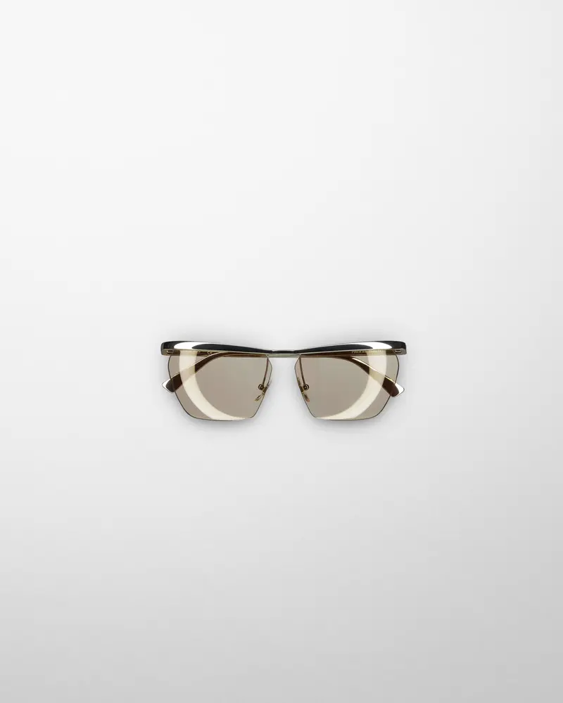 Palladium Mono-Frame Aviator Sunglasses With Grey Lenses