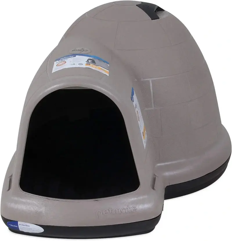 Petmate Indigo Igloo Dog House – Extra-Large, USA-Made All-Weather Shelter from 90% Recycled Materials