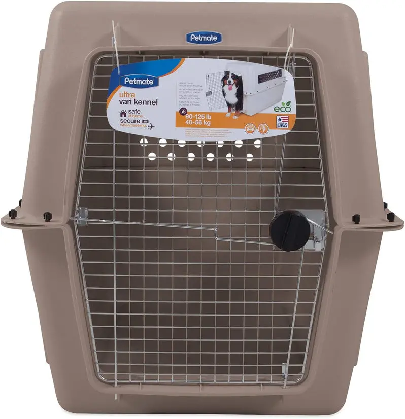 Petmate Ultra Vari Heavy-Duty Travel Crate for Extra-Large Dogs (90–125 lbs) | Eco-Friendly USA-Made Crate from Recycled Materials | 48-Inch Long
