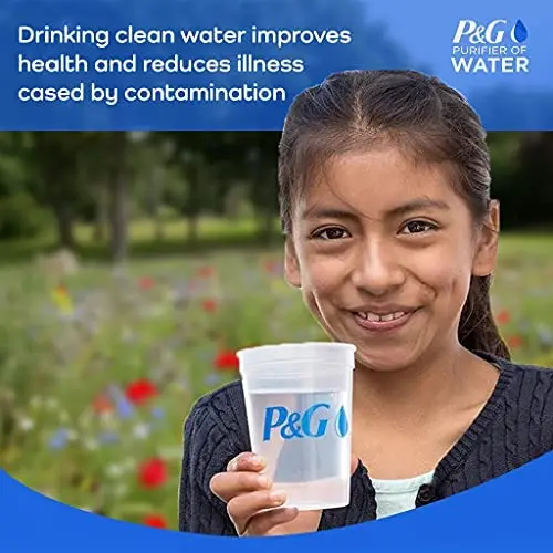 P&G Purifier of Water Emergency Packets – 240-Count Portable Water Purification Kit for Camping and Emergencies