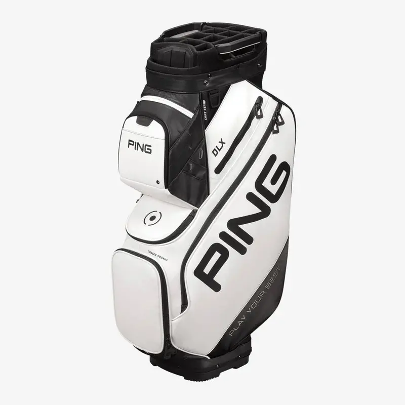 Ping DLX Golf Cart Bag – White, Feature-Rich Organizer with Dedicated Compartments