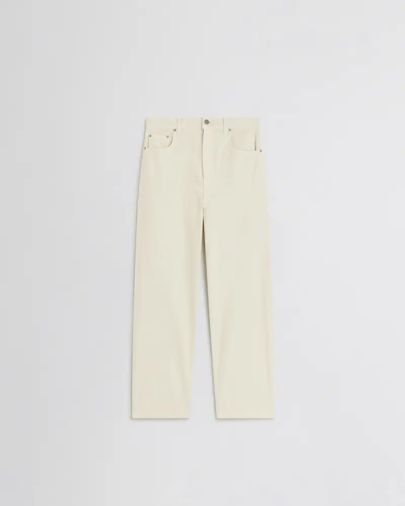 Pistachio Cotton Zip-Back Relaxed-Fit Jeans