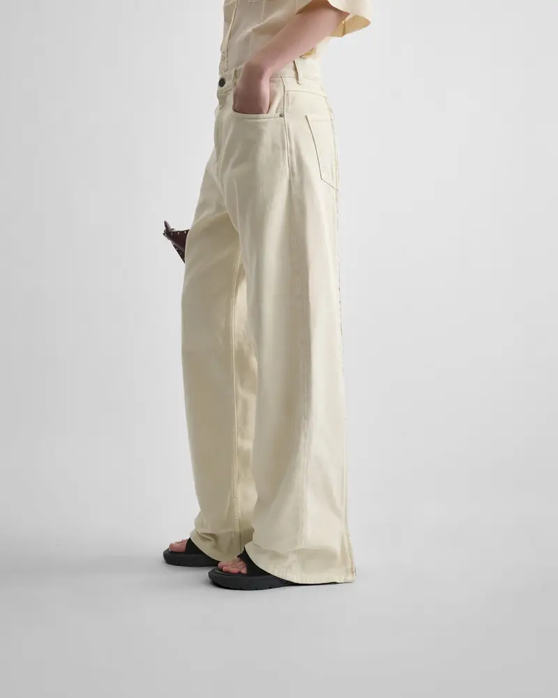 Pistachio Cotton Zip-Back Relaxed-Fit Jeans