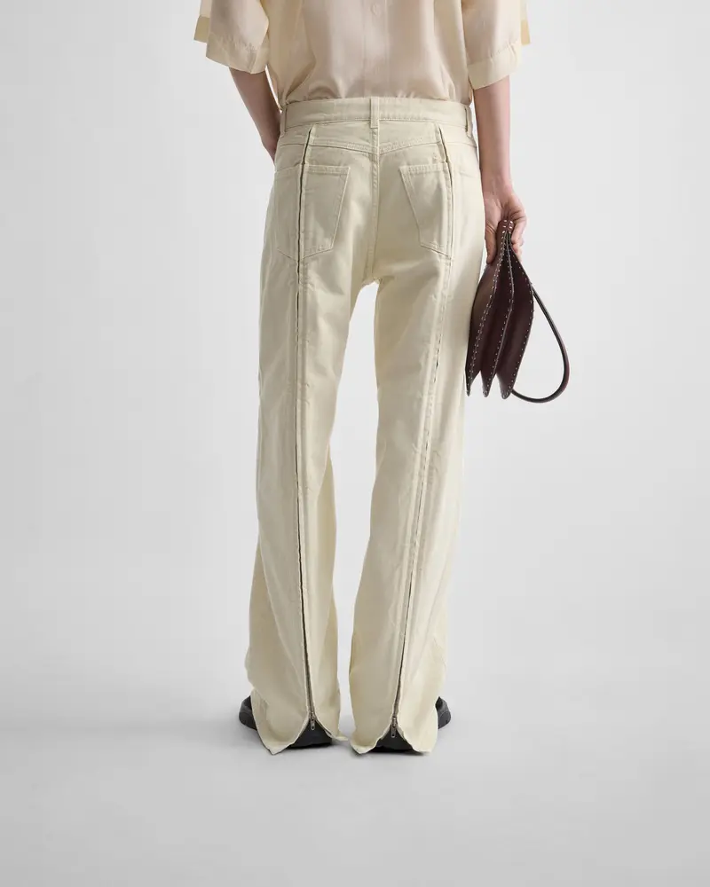 Pistachio Cotton Zip-Back Relaxed-Fit Jeans