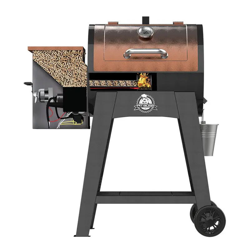 Pit Boss Lexington Pellet Grill & Smoker – 540 Sq. In. Wood-Fueled BBQ Unit with Flame Broiler and Integrated Meat Probe
