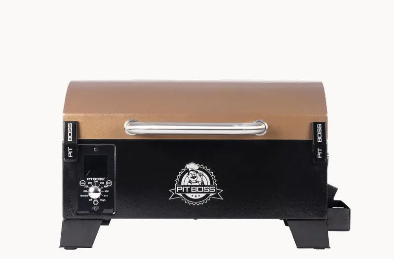 Pit Boss Portable Pellet Grill – Tabletop Copper-Finished Smoker and Grill Combo