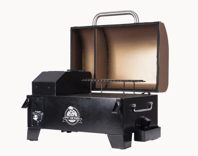 Pit Boss Portable Pellet Grill – Tabletop Copper-Finished Smoker and Grill Combo