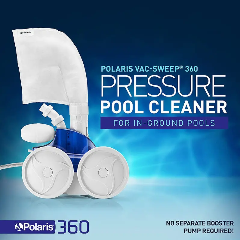 Polaris Vac-Sweep 360 Pressure-Side Inground Pool Vacuum with Triple-Jet Cleaning Power