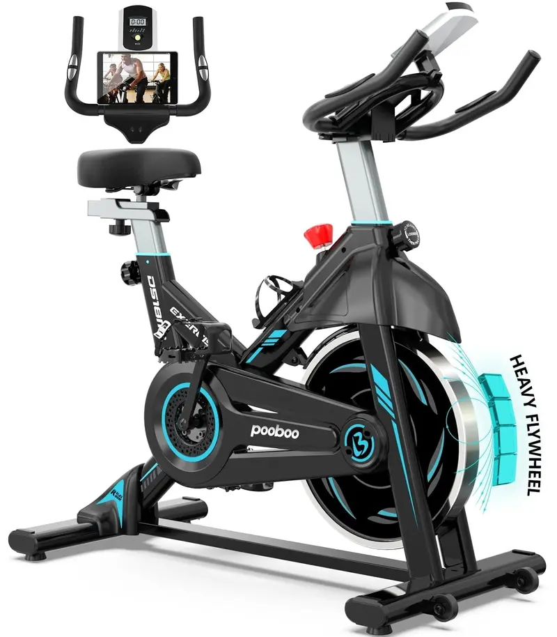 Pooboo Magnetic Indoor Cycling Bike – 350 lb Capacity, 40 lb Precision Flywheel, Compact Home Fitness Solution