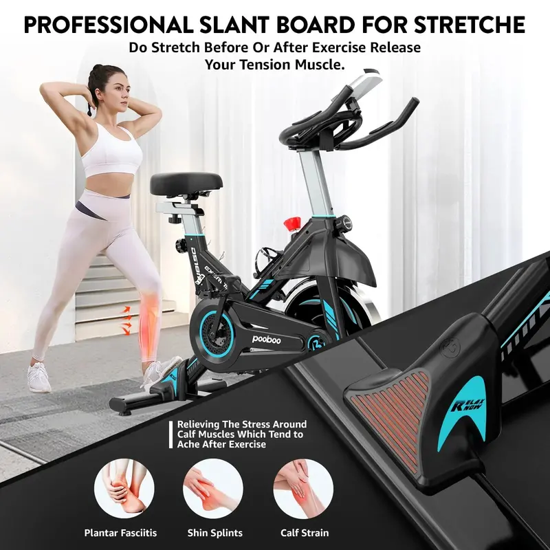 Pooboo Magnetic Indoor Cycling Bike – 350 lb Capacity, 40 lb Precision Flywheel, Compact Home Fitness Solution