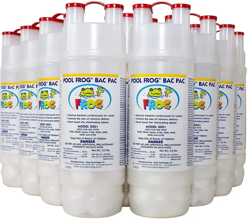 Pool Frog Bac Pac Refill Pack – 12 Chlorine-Free Sanitizing Cartridges for Automatic Pool Systems