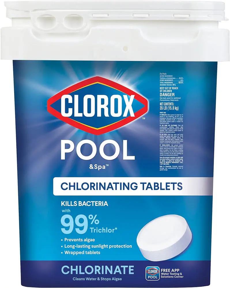 Pool & Spa Active99 Tri-Chlor Chlorine Tablets (3") | Slow-Dissolving Sanitizer for Algae & Bacteria Control | 35 lb Bulk Pack