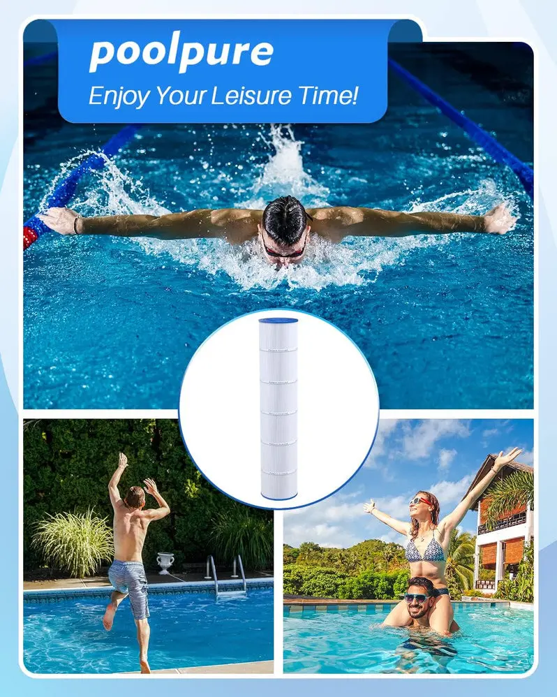 POOLPURE PLFPCC130 Replacement Cartridge Filter – Compatible with Pentair Clean & Clear Plus 520 and Other Leading Pool Systems