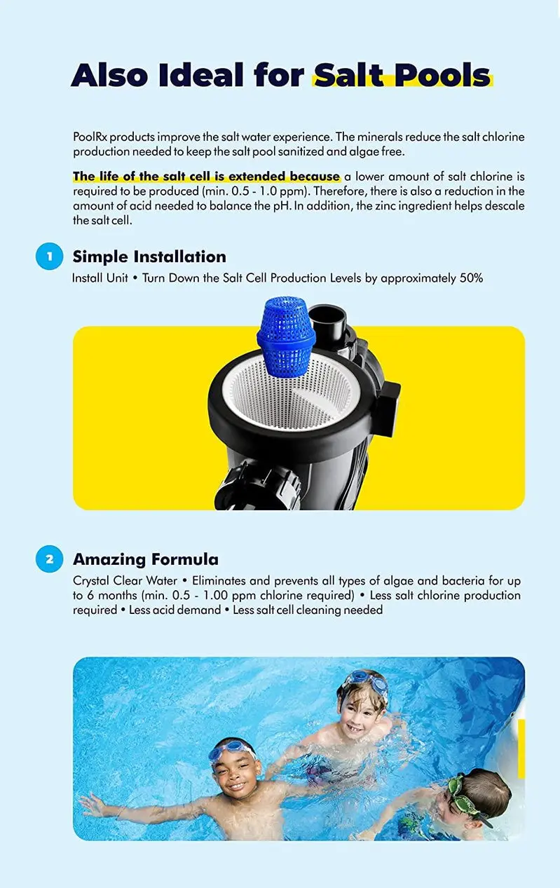 PoolRx Copper-Based Algaecide Units – 4-Pack Black Model for 20,000–30,000 Gallon Pools