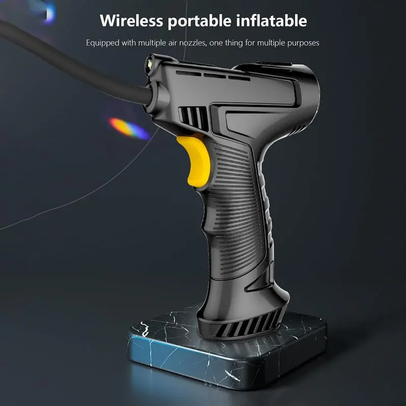 Portable 12V Tire Inflator with Emergency LED Flashlight & Digital Pressure Gauge