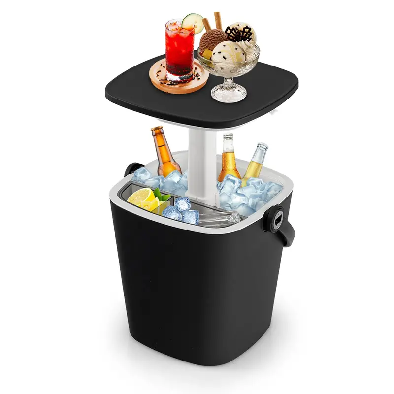 Portable Cooler Table – 4-Gallon All-Weather Beverage Chiller with Integrated Carry Handle and Stable Base