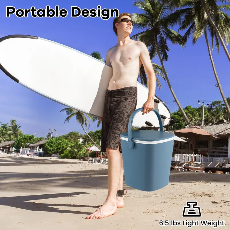 Portable Cooler Table – 4-Gallon All-Weather Beverage Chiller with Integrated Carry Handle and Stable Base