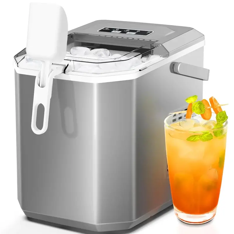 Portable Ice Maker – Produces 9 Cubes in 6 Minutes; 26.5 lbs/Day Output with Dual Ice Modes
