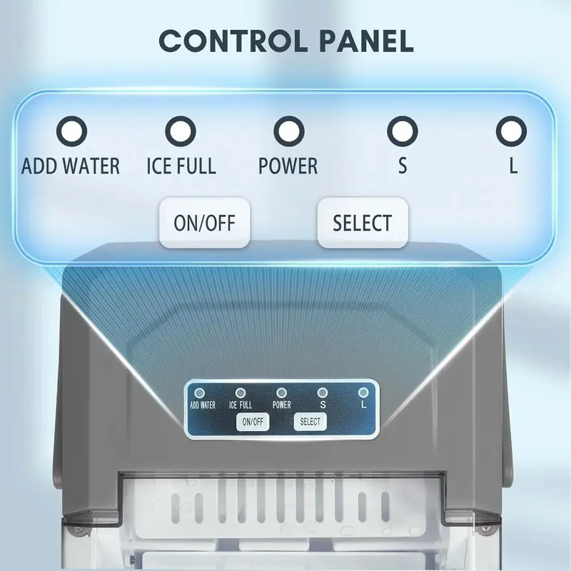 Portable Ice Maker – Produces 9 Cubes in 6 Minutes; 26.5 lbs/Day Output with Dual Ice Modes