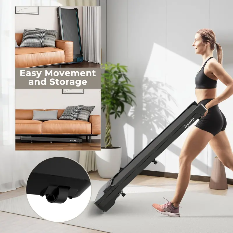 Portable Under-Desk Walking Pad – Compact 300 LB Capacity Treadmill with LED Display, App & Remote Connectivity