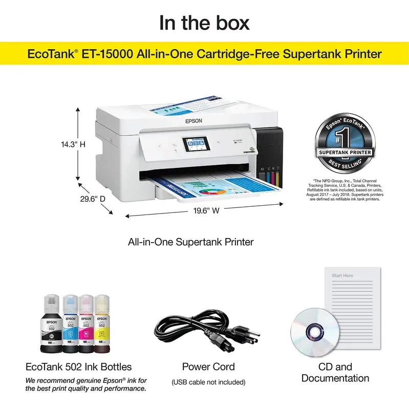 Portable Wireless Color All-in-One Inkjet Printer with Scan, Copy, and Mobile Printing