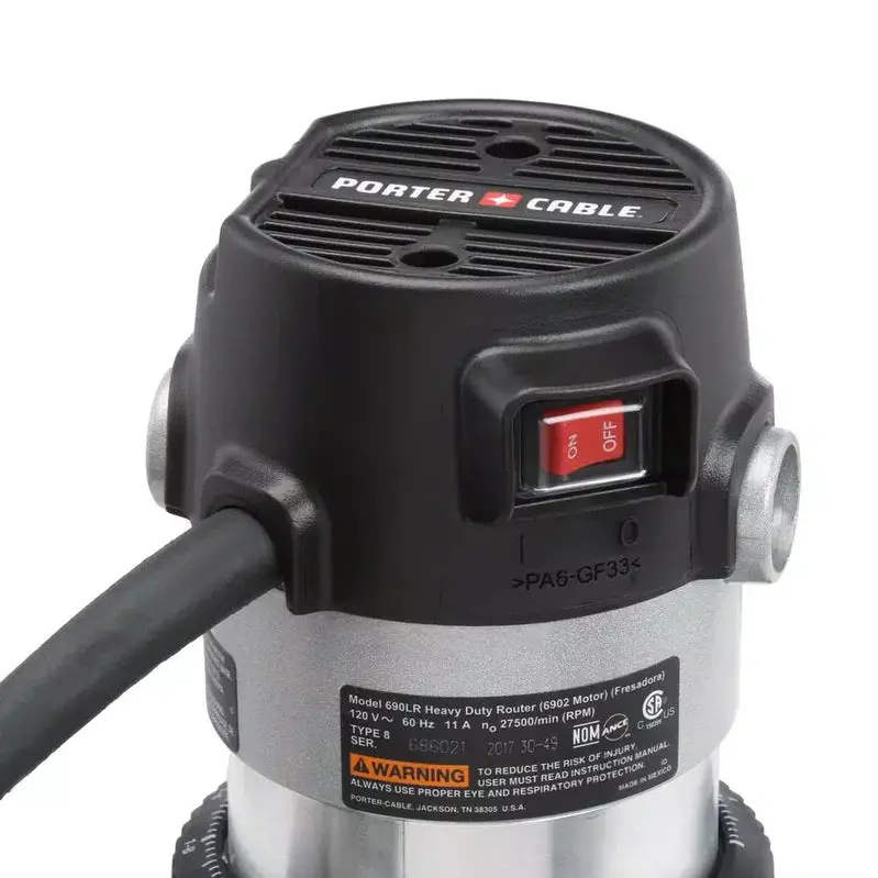 PORTER-CABLE 11-Amp Fixed-Base Wood Router with Precise Depth Adjustment