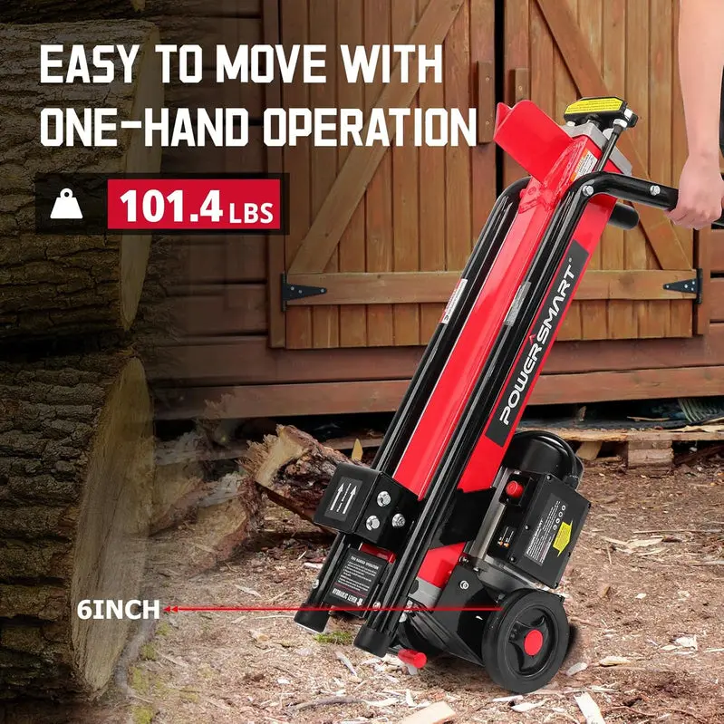 PowerSmart 7-Ton Horizontal Electric Log Splitter Featuring Full-Beam Steel Wedge