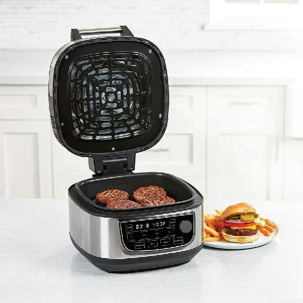 PowerXL Grill & Air Fryer Combo Plus – 12-in-1 Stainless Steel Indoor Cooker (1550W)