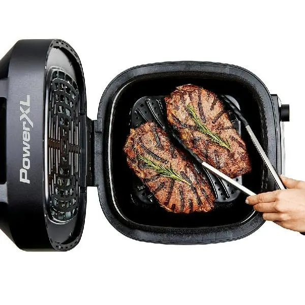 PowerXL Grill & Air Fryer Combo Plus – 12-in-1 Stainless Steel Indoor Cooker (1550W)
