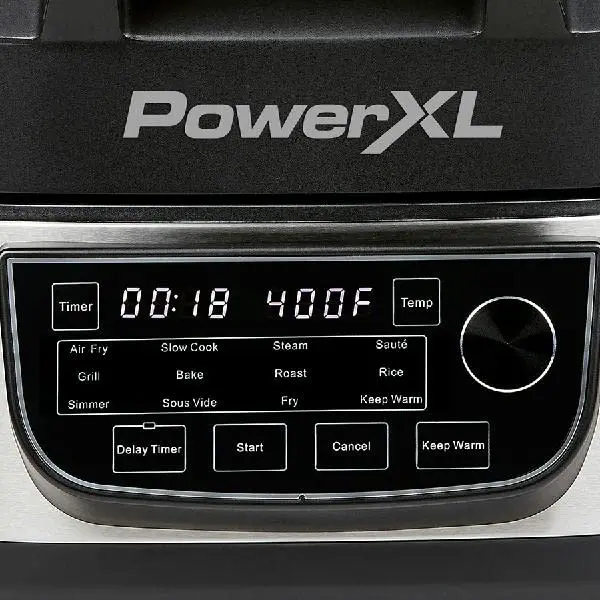PowerXL Grill & Air Fryer Combo Plus – 12-in-1 Stainless Steel Indoor Cooker (1550W)