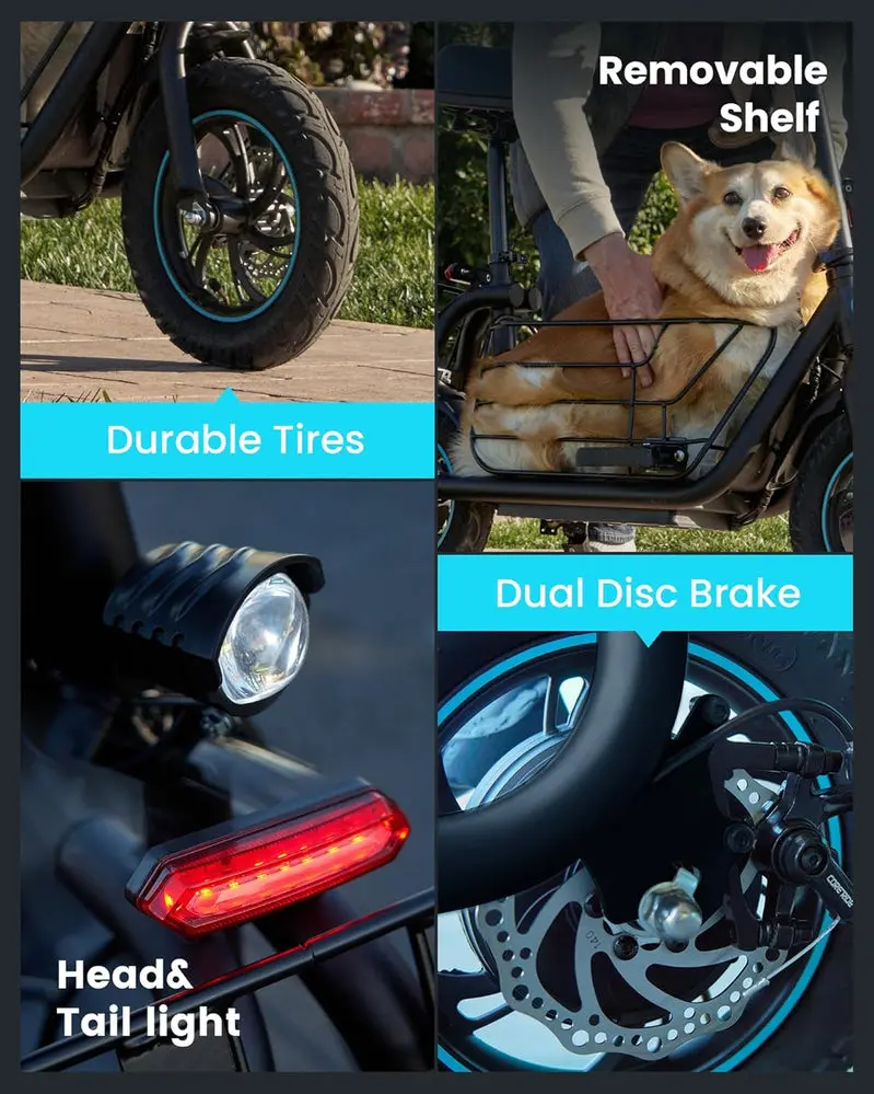 Practical Cargo-Capable Electric Scooter – 550W Motor, Integrated Front Basket, Ideal for Groceries & Errands
