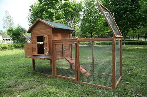 Pre-Assembled 80-Inch Wooden Chicken Coop – Complete Poultry Housing with Integrated Run Enclosure