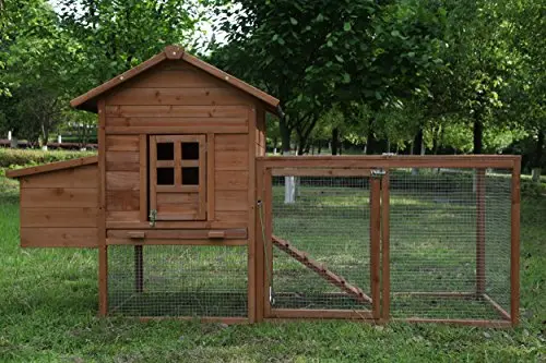 Pre-Assembled 80-Inch Wooden Chicken Coop – Complete Poultry Housing with Integrated Run Enclosure