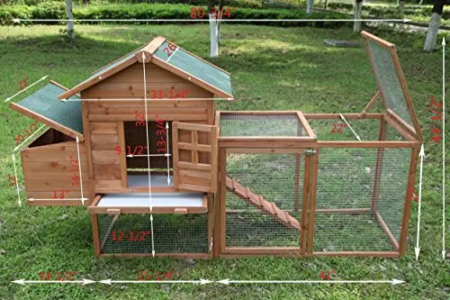 Pre-Assembled 80-Inch Wooden Chicken Coop – Complete Poultry Housing with Integrated Run Enclosure
