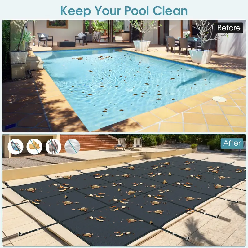 Precision-Fit Safety Cover for 32' × 16' In-Ground Pools — Sized to Fit 34' × 18' Actual Dimensions