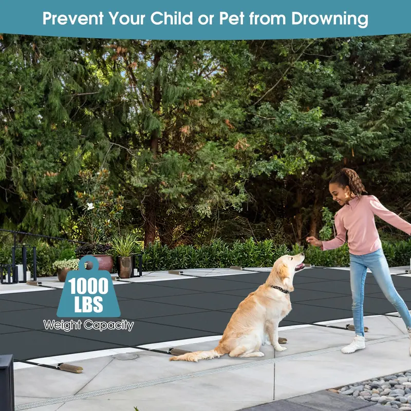 Precision-Fit Safety Cover for 32' × 16' In-Ground Pools — Sized to Fit 34' × 18' Actual Dimensions