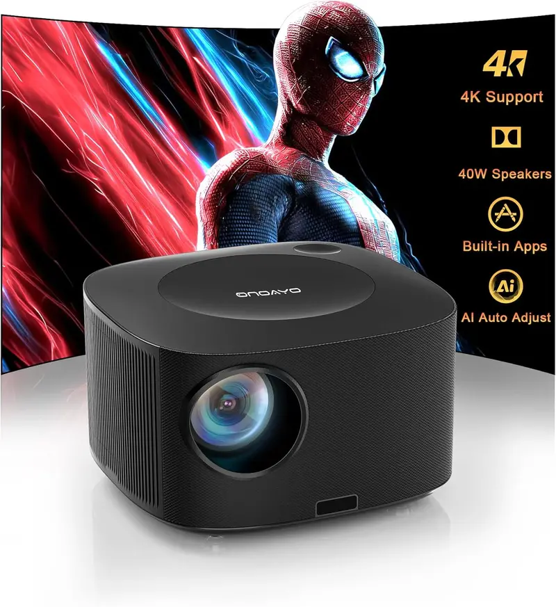 Premium 4K Smart Projector with 3500 ANSI Lumens, 60W Dolby Audio, and Multi-Platform App Support 2
