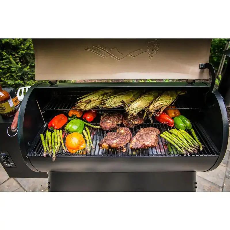 Pro Series Extended-Capacity Pellet Grill – 34-Inch Bronze Model for Larger Gatherings
