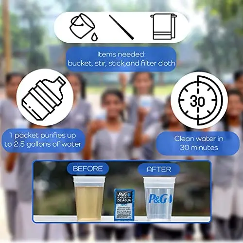 Procter & Gamble Water Purification Packets – 240 Emergency Tablets for Safe Drinking Water in Outdoor or Crisis Situations
