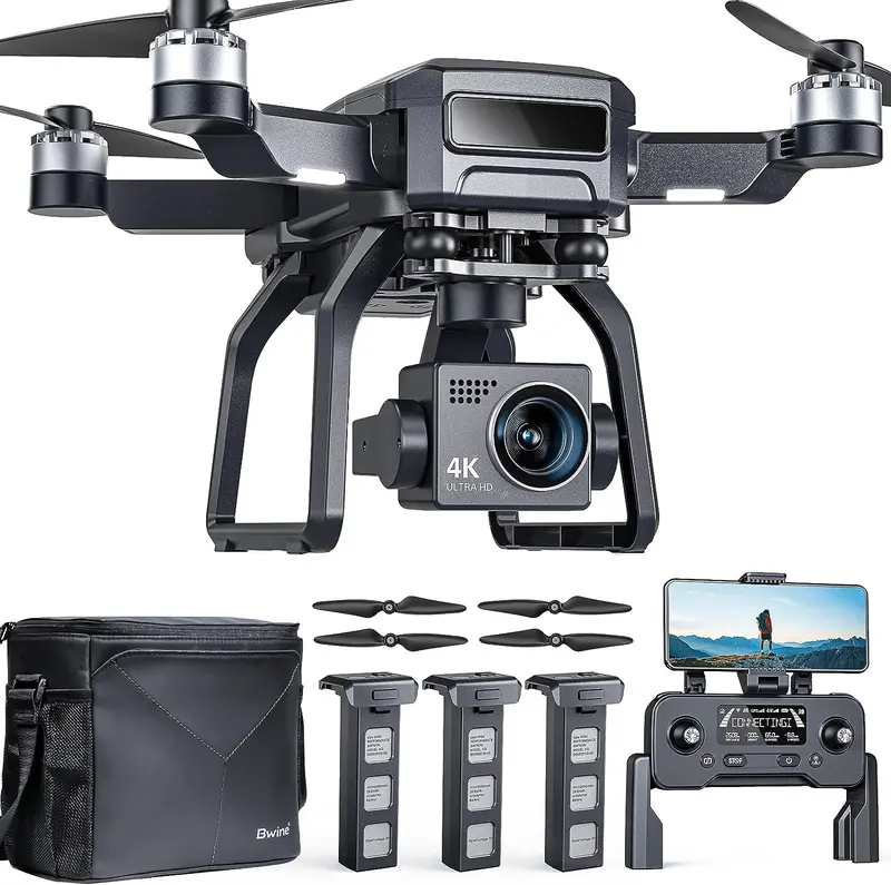 Professional 4K GPS Drone for Enthusiasts – 3-Axis Stabilized Gimbal, 2-Mile Control Range, 75-Minute Max Flight Time, and Triple-Battery Bundle