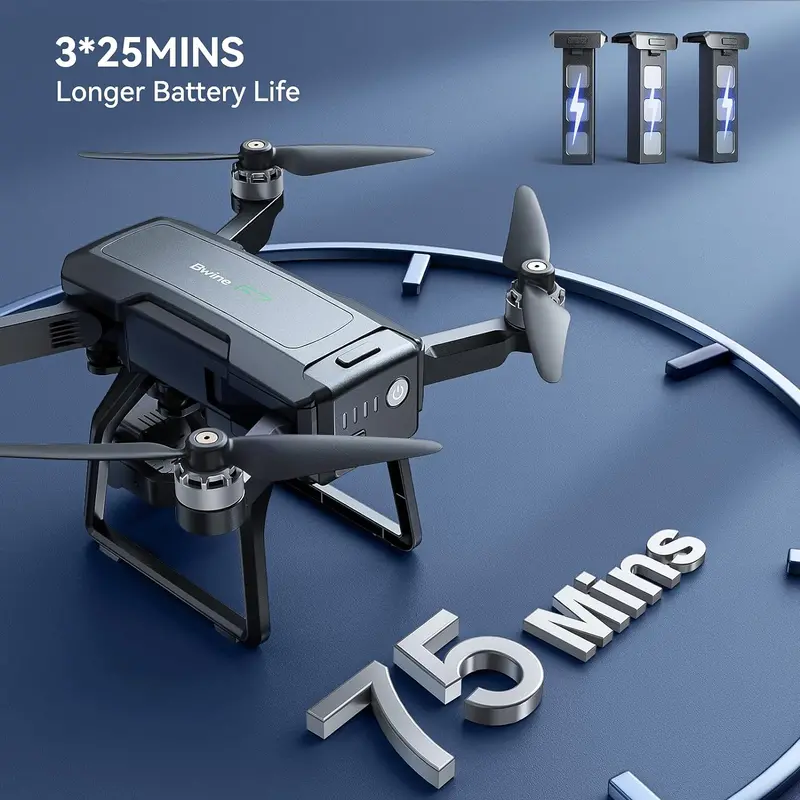 Professional 4K GPS Drone for Enthusiasts – 3-Axis Stabilized Gimbal, 2-Mile Control Range, 75-Minute Max Flight Time, and Triple-Battery Bundle