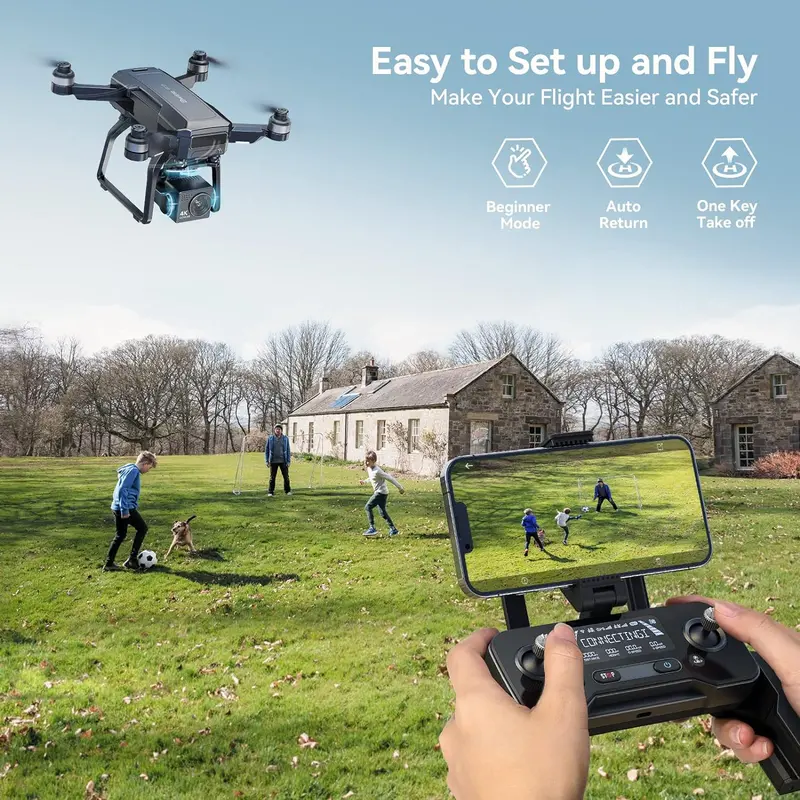 Professional 4K GPS Drone for Enthusiasts – 3-Axis Stabilized Gimbal, 2-Mile Control Range, 75-Minute Max Flight Time, and Triple-Battery Bundle