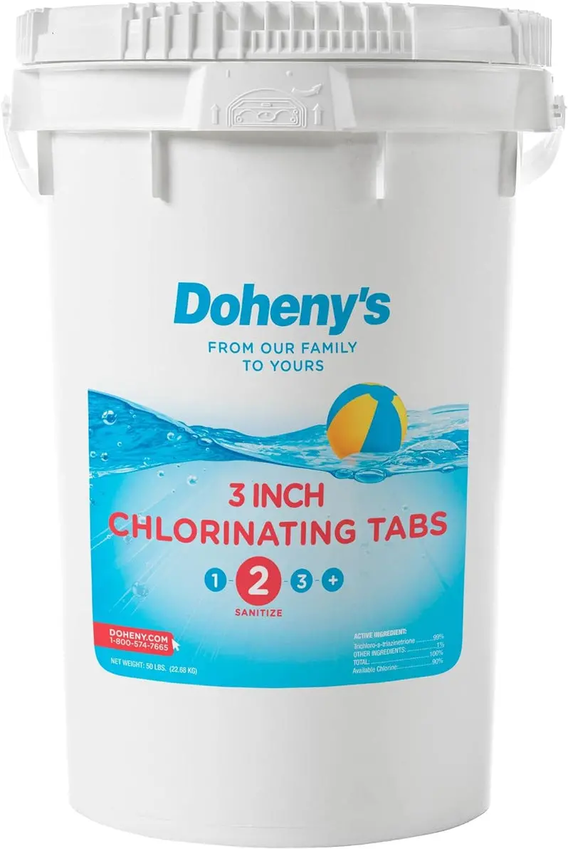 Professional-Grade Trichlor Stabilized Chlorine Tablets – Individually Wrapped 3-Inch Slow-Dissolving Disinfectant (50-Lb)