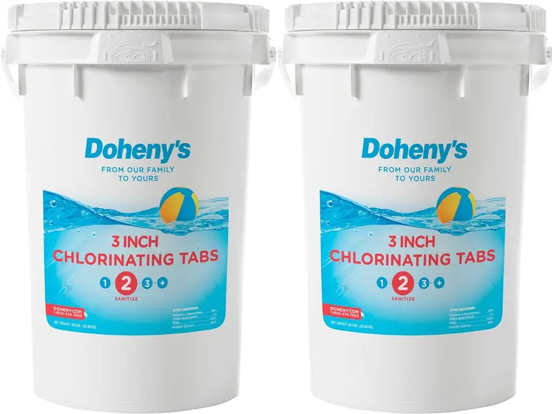 Professional-Grade Trichlor Stabilized Chlorine Tablets – Individually Wrapped 3-Inch Slow-Dissolving Disinfectant (50-Lb)