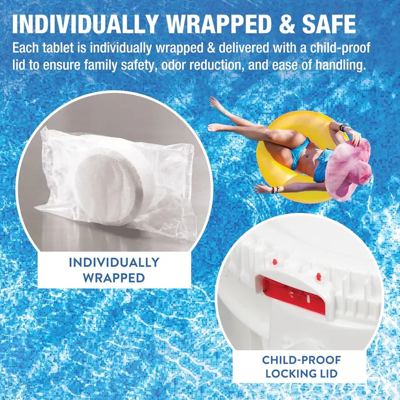 Professional-Grade Trichlor Stabilized Chlorine Tablets – Individually Wrapped 3-Inch Slow-Dissolving Disinfectant (50-Lb)